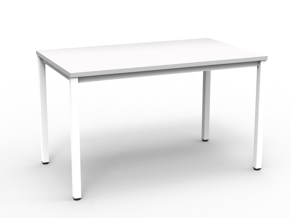 Mesa Paris 150x75x75 Base Blanca cubierta Blanco Mate - Indumac